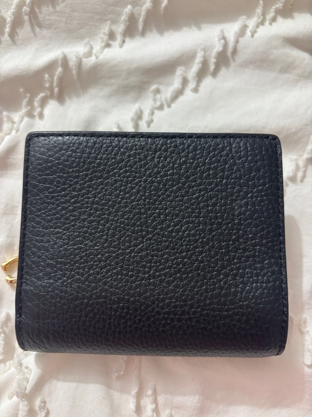 Coach Black Pebbled Leather Small Wallet with Gold Logo - Picture 5 of 6